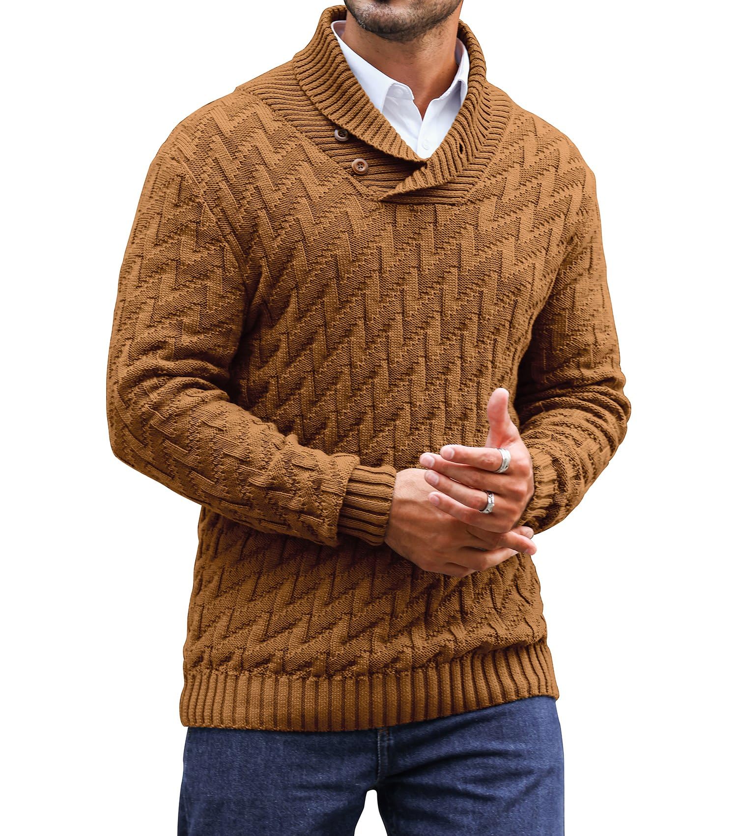 Muffler Men Wool - Men's Sweater Spring Shawl Collar Pullover