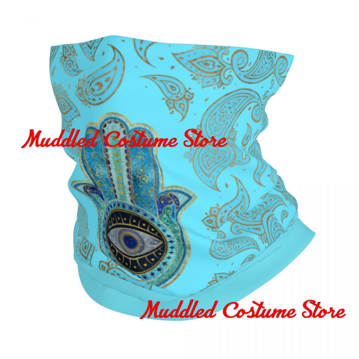 Neck Warmer Tube - Custom Hand Of Fatima With Paisley