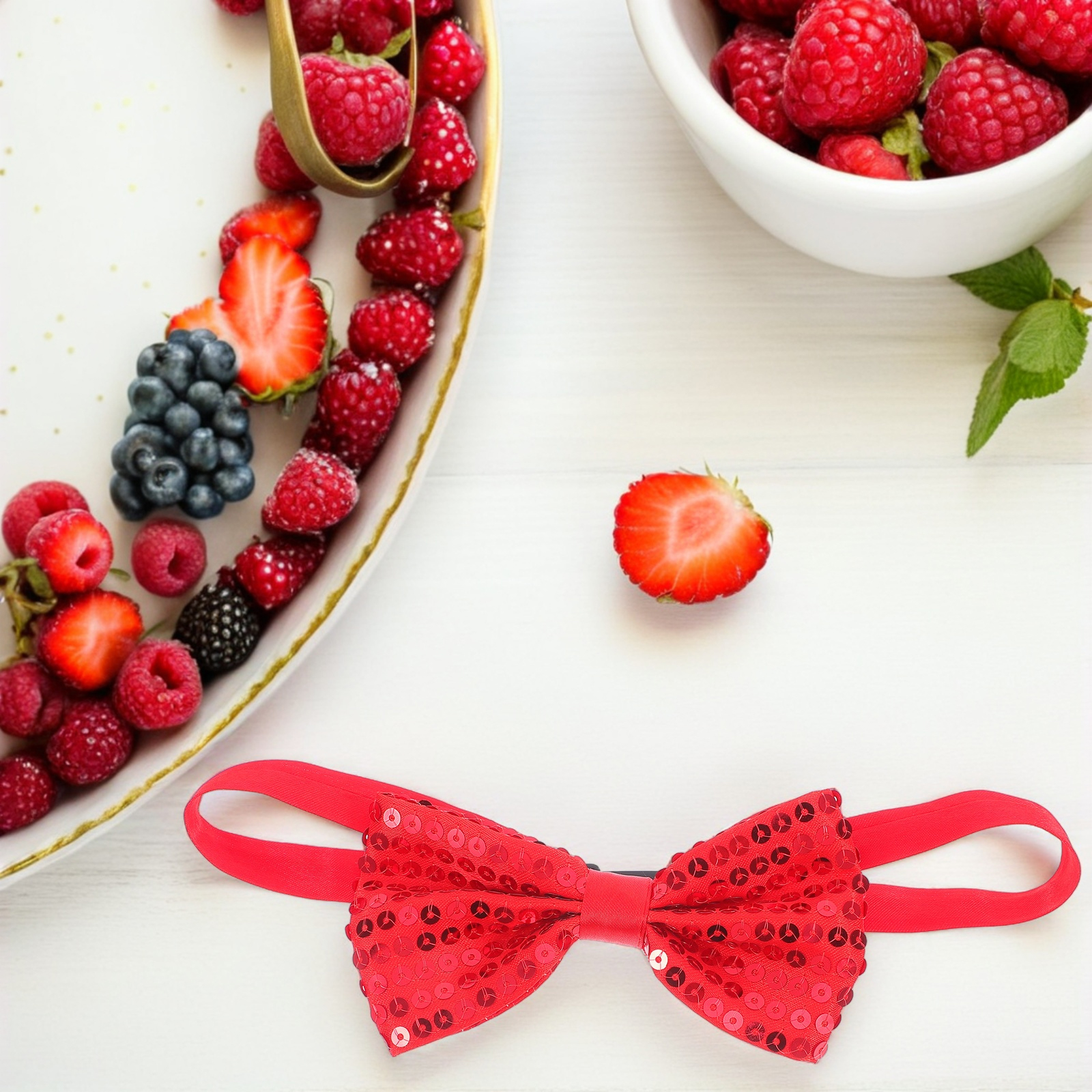 5Pcs Children Sparkly Sequin B - Bow Tie Pre Tied avaliação e preço
