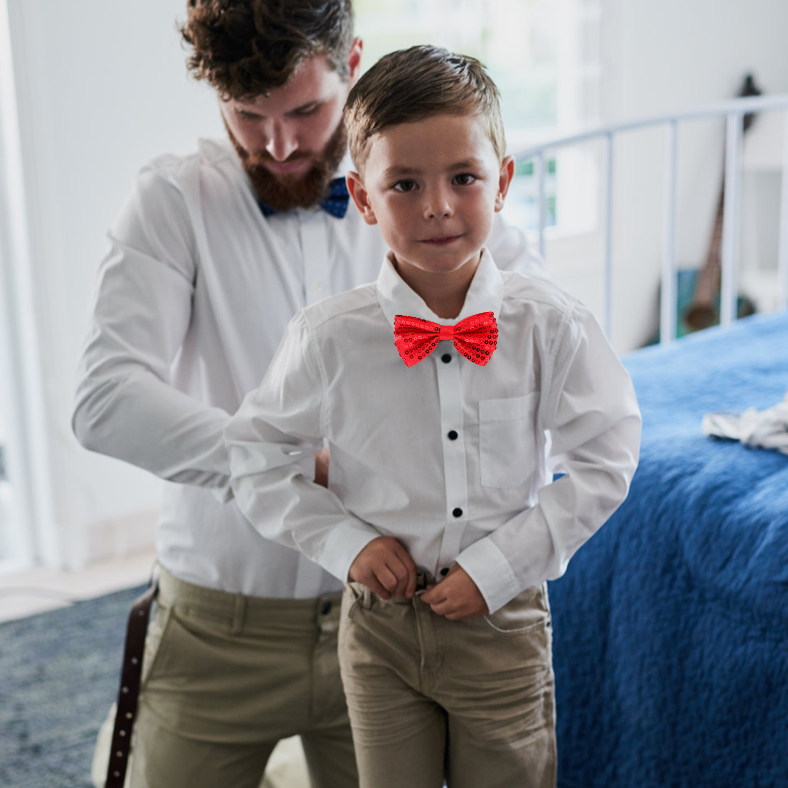 5Pcs Children Sparkly Sequin B - Bow Tie Pre Tied avaliação e preço