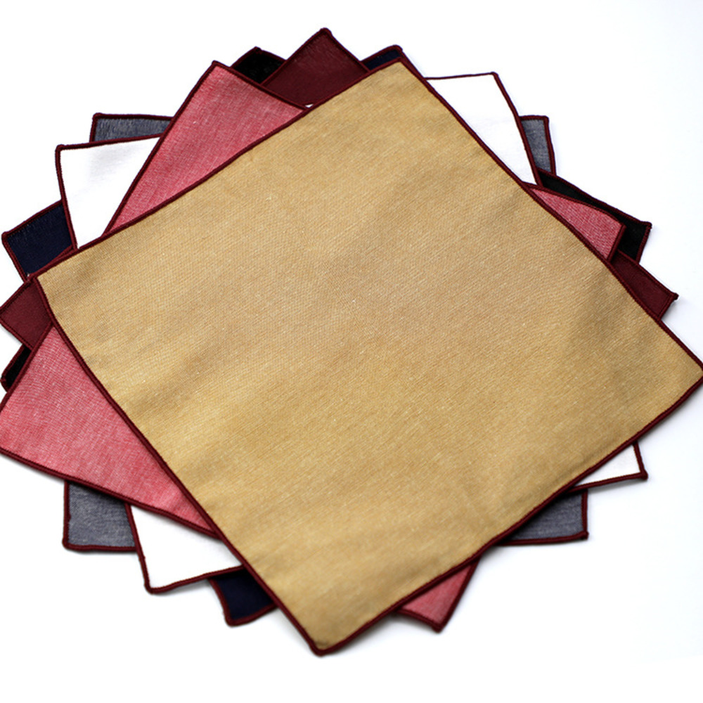 Solid Striped Brown Pocket Squ - Handkerchief Cotton Men avaliação e preço
