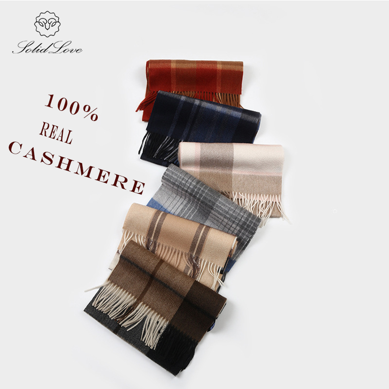 100% Cashmere Scarf   Plaid  W - Muffler Men Wool avaliação e preço