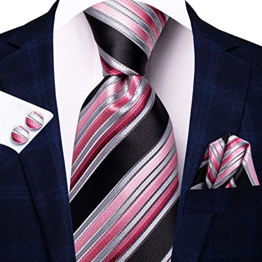 Men Ties Sets Silk Stripe Pais - Silk Tie Striped avaliação e preço