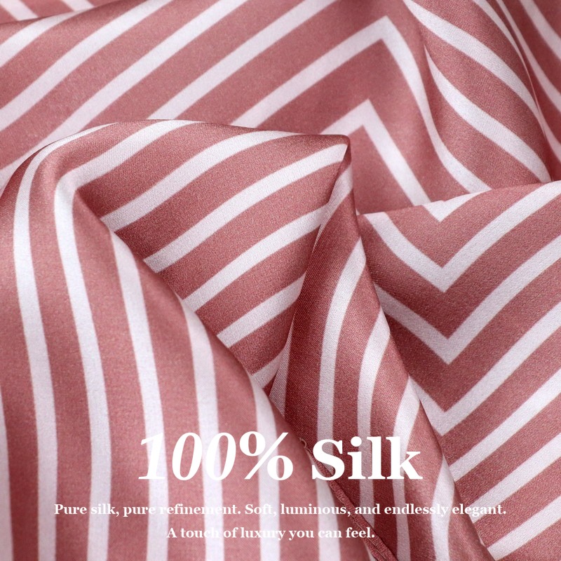 100% Pure Silk Scarf Women Hij - Silk Tie Striped avaliação e preço