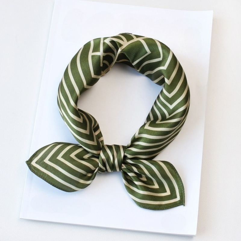 100% Pure Silk Scarf Women Hij - Silk Tie Striped avaliação e preço
