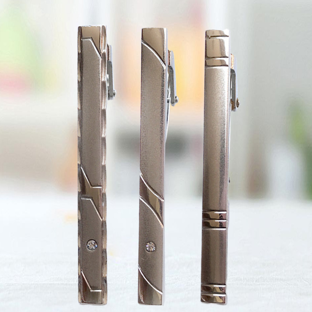 3Pcs Tie Clip Set Stainless St - Tie Bar Set Gift avaliação e preço