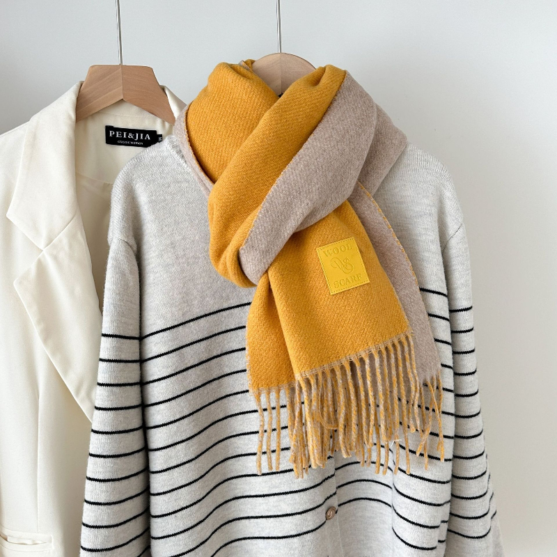 New Luxury Design Wool Scarf W - Muffler Men Wool avaliação e preço