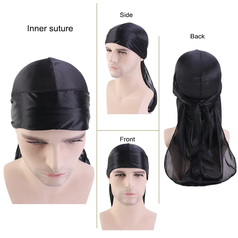 Fashion Long Tail Adult Satin  - Bandana Doo Rag avaliação e preço