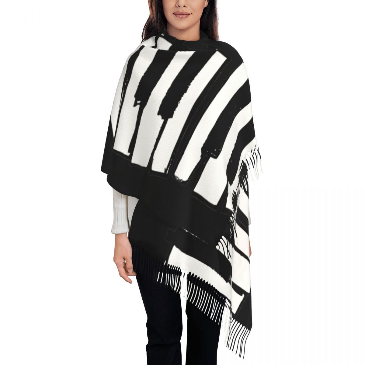 Minimalistic Piano Keys Scarf  - Pashmina Wrap Large avaliação e preço
