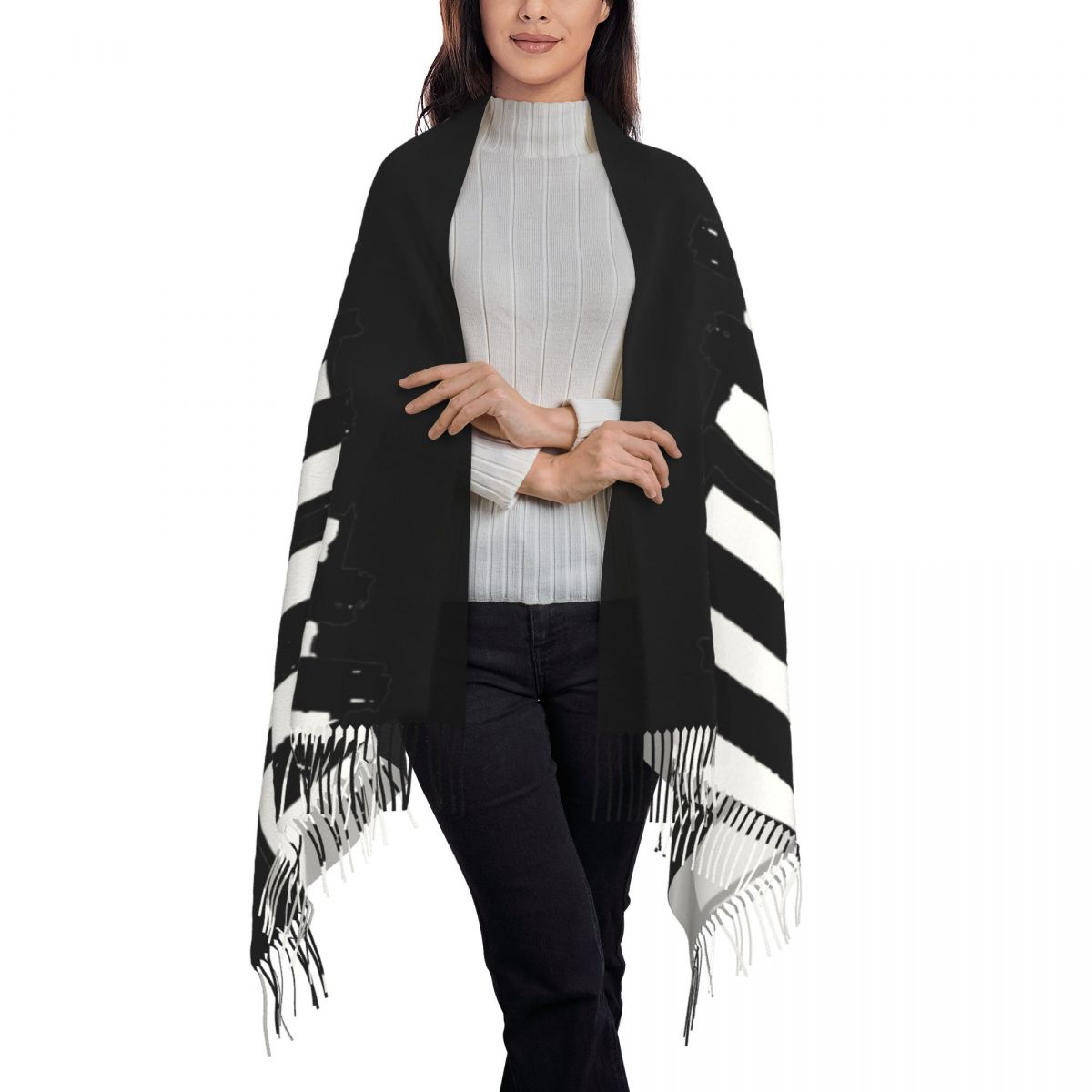 Minimalistic Piano Keys Scarf  - Pashmina Wrap Large avaliação e preço