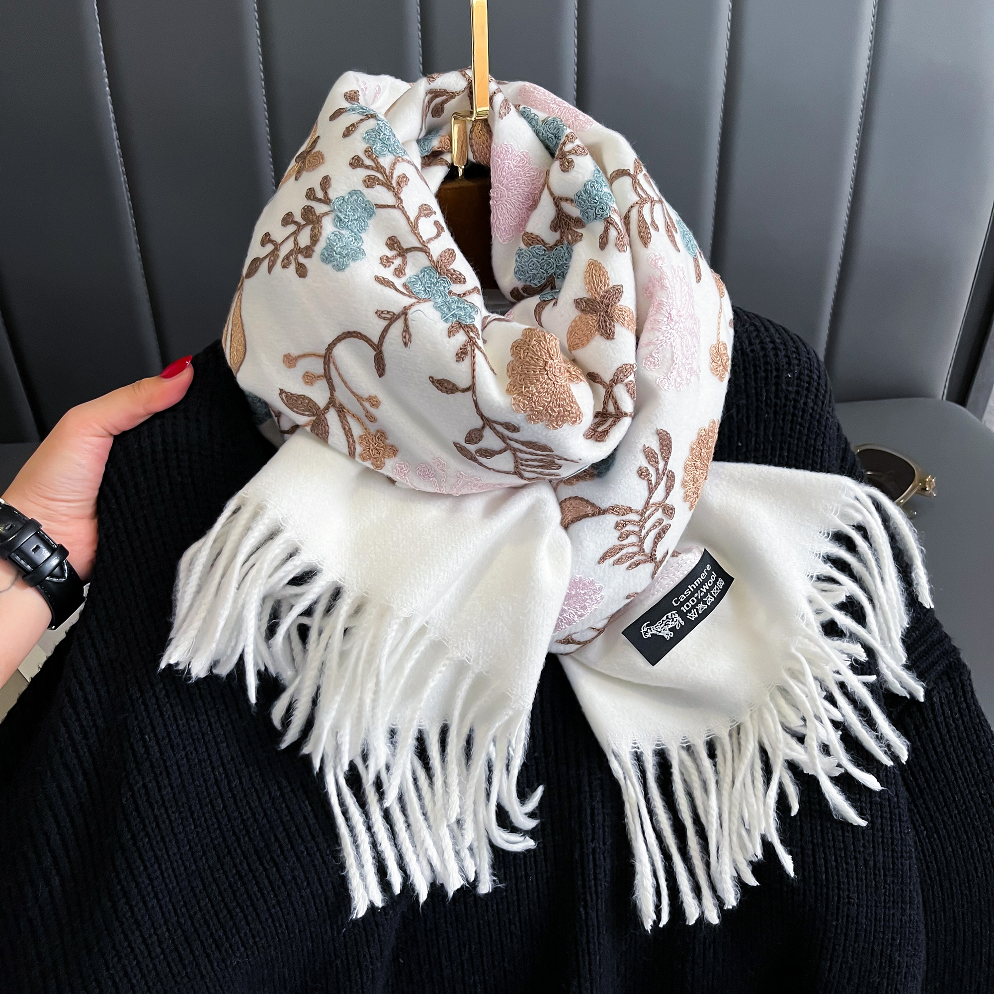 New Winter Warm Cashmere Scarf - Woven Scarf Blanket avaliação e preço