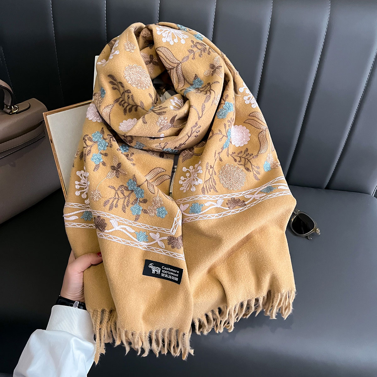 New Winter Warm Cashmere Scarf - Woven Scarf Blanket avaliação e preço