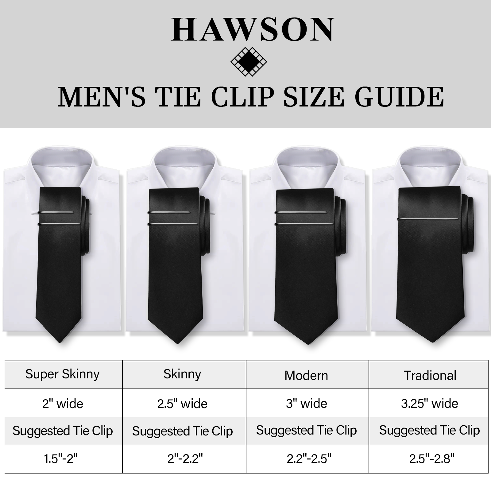 HAWSON Tie Clips for Men 4Pcs  - Tie Bar Set Gift avaliação e preço