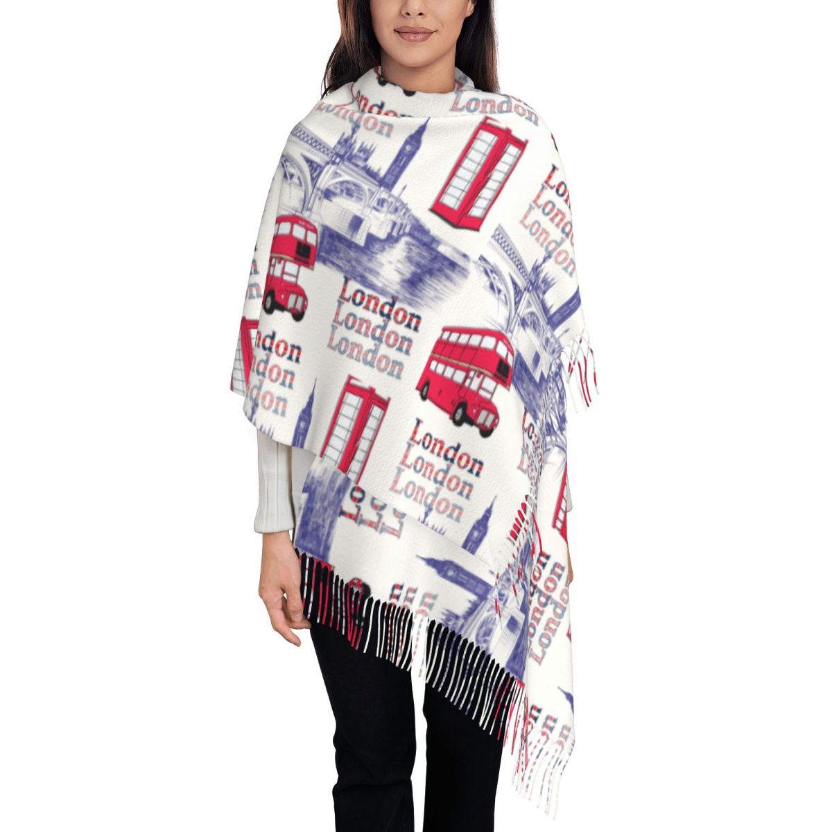 London England Scenes Shawls W - Pashmina Wrap Large avaliação e preço