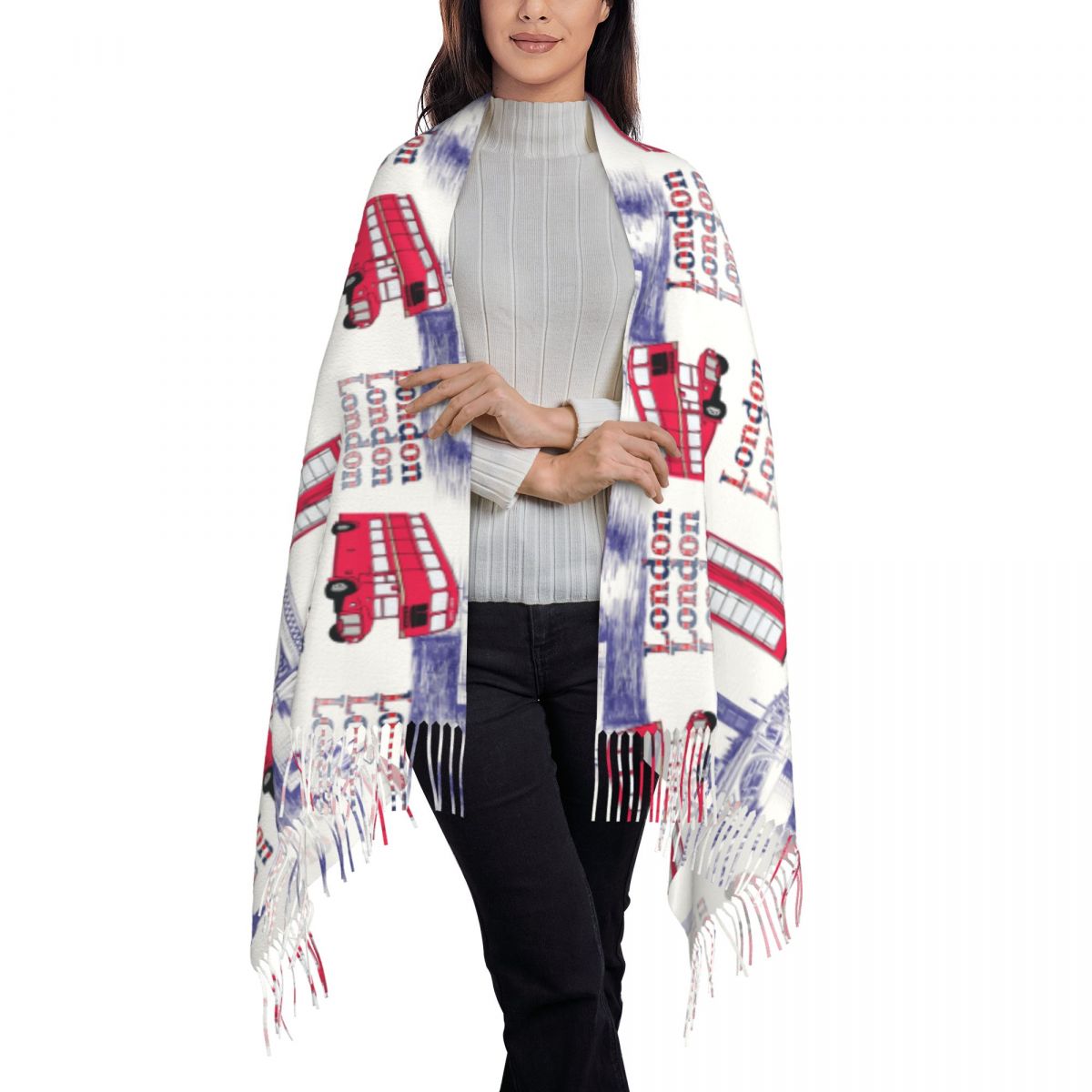 London England Scenes Shawls W - Pashmina Wrap Large avaliação e preço