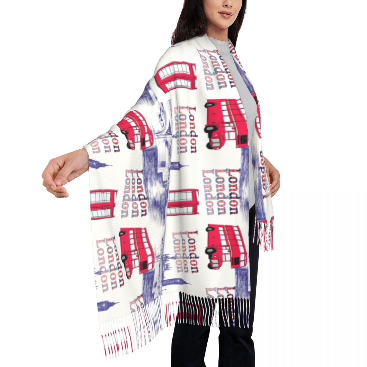 London England Scenes Shawls W - Pashmina Wrap Large avaliação e preço