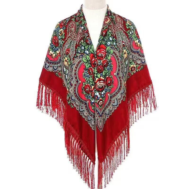 130*130cm Ethnic Printed Squar - Woven Scarf Blanket avaliação e preço