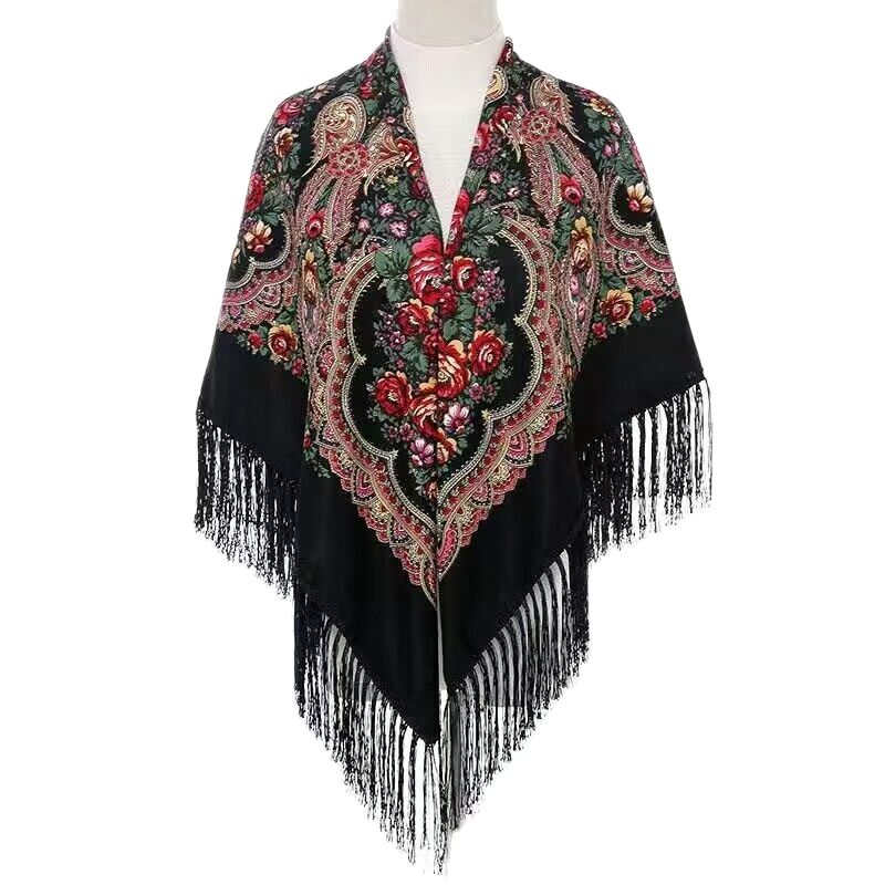 130*130cm Ethnic Printed Squar - Woven Scarf Blanket avaliação e preço