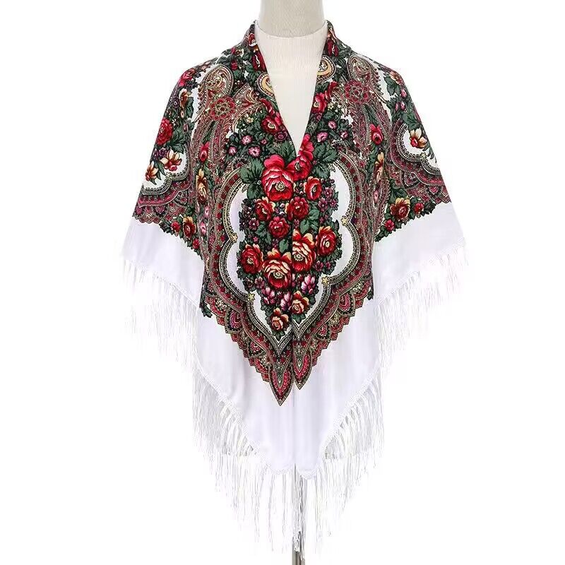 130*130cm Ethnic Printed Squar - Woven Scarf Blanket avaliação e preço