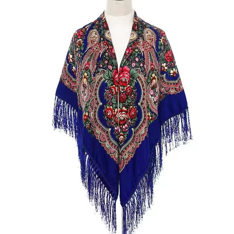 130*130cm Ethnic Printed Squar - Woven Scarf Blanket avaliação e preço