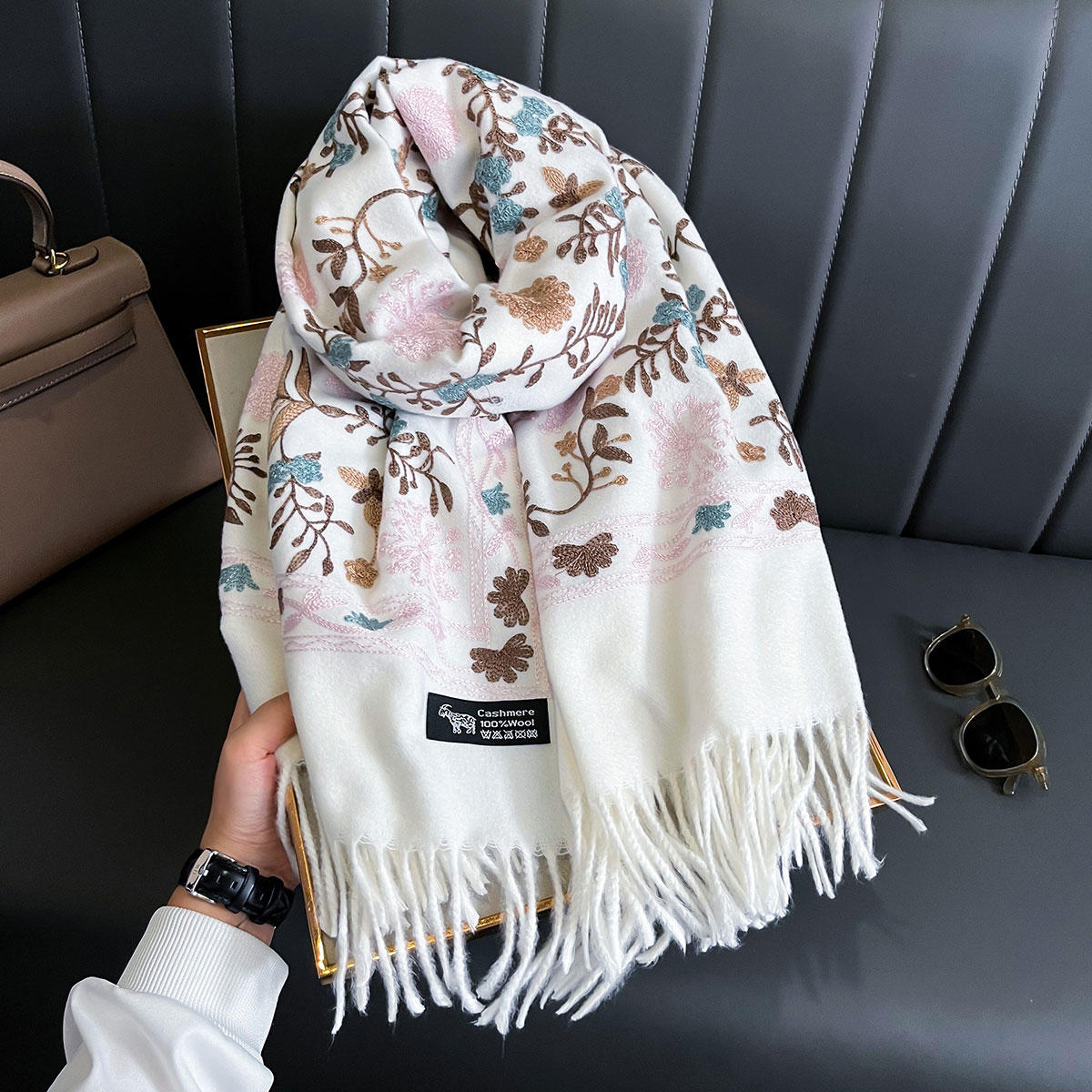 New Winter Warm Cashmere Scarf - Woven Scarf Blanket avaliação e preço