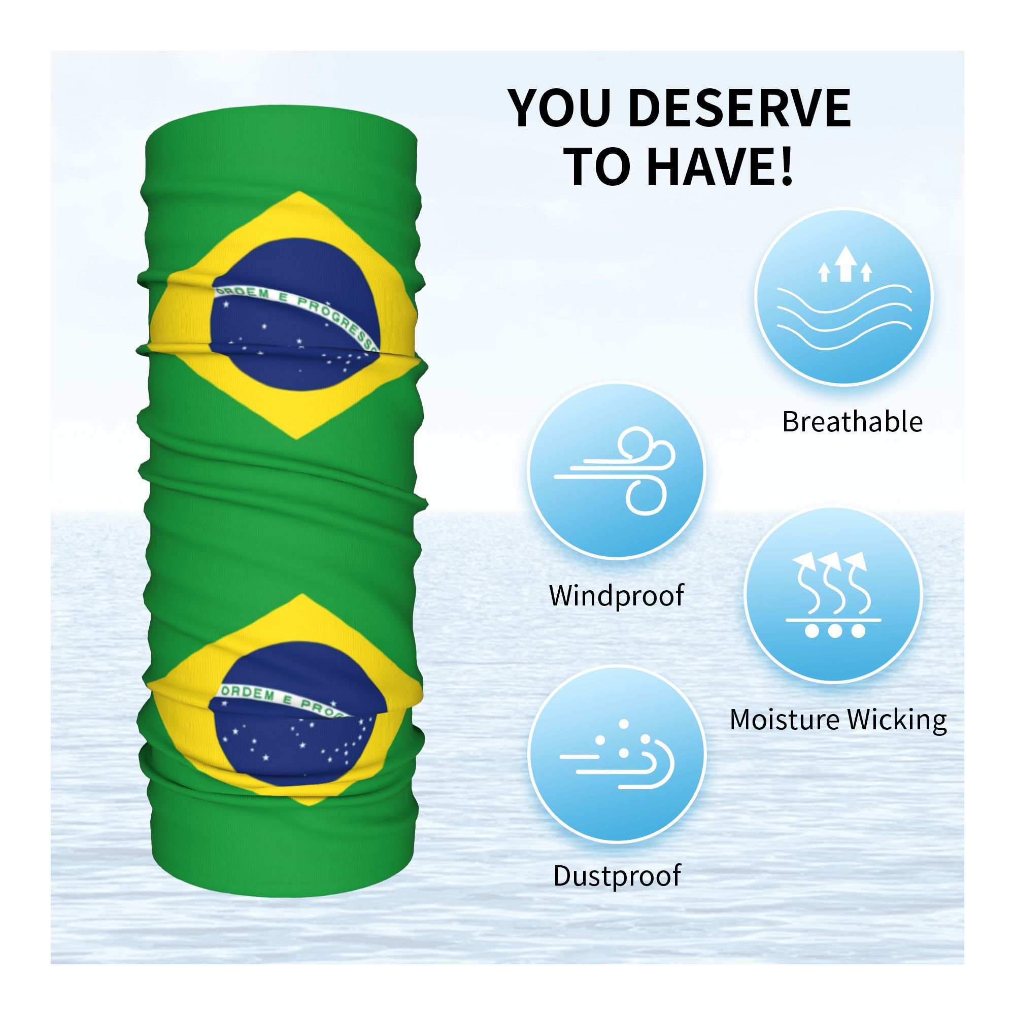 Custom Brazil Flag Bandana Nec - Neck Warmer Tube avaliação e preço