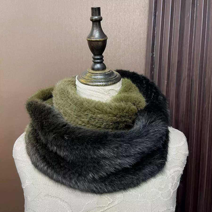 Ombre Color Genuine Mink Fur S - Infinity Scarf Knit avaliação e preço