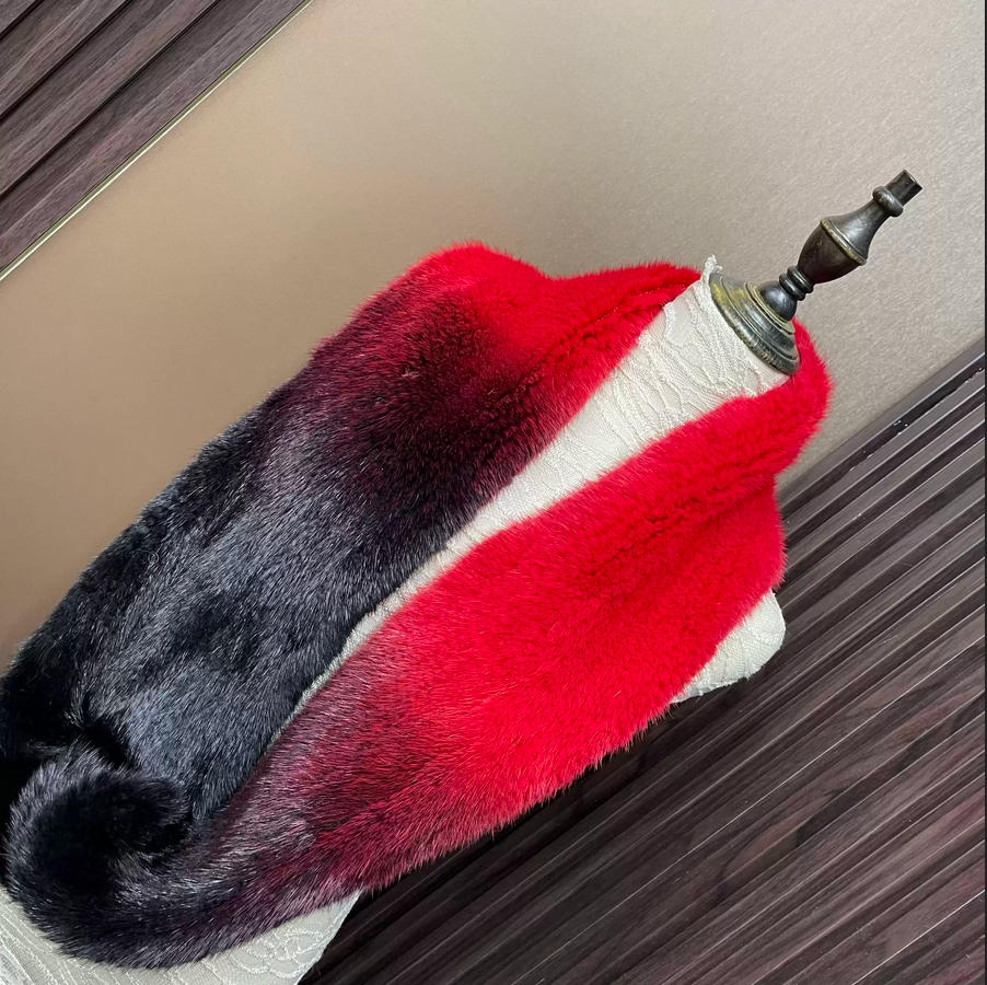 Ombre Color Genuine Mink Fur S - Infinity Scarf Knit avaliação e preço