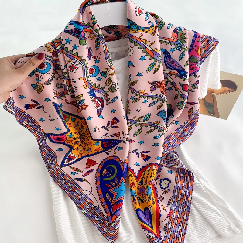 2024 90*90cm Square Scarf Twil - Bandana Cotton avaliação e preço