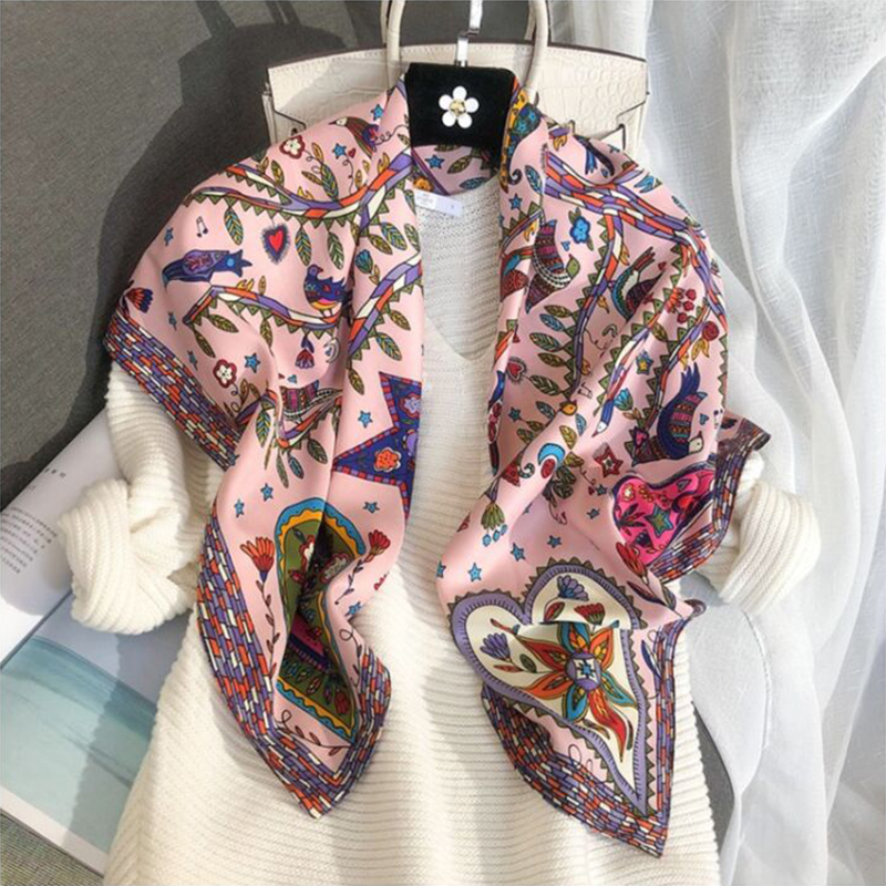 2024 90*90cm Square Scarf Twil - Bandana Cotton avaliação e preço