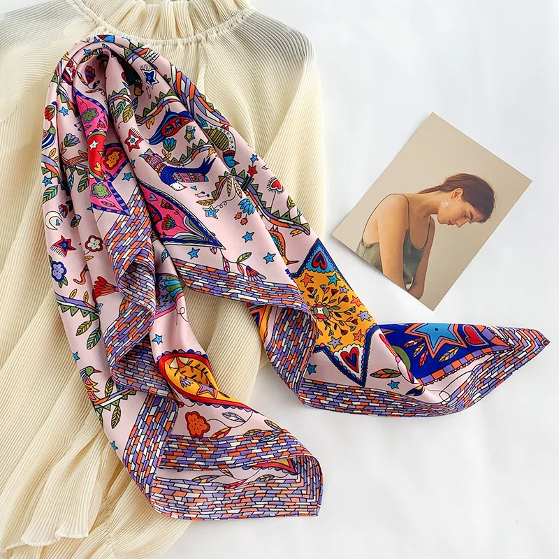2024 90*90cm Square Scarf Twil - Bandana Cotton avaliação e preço