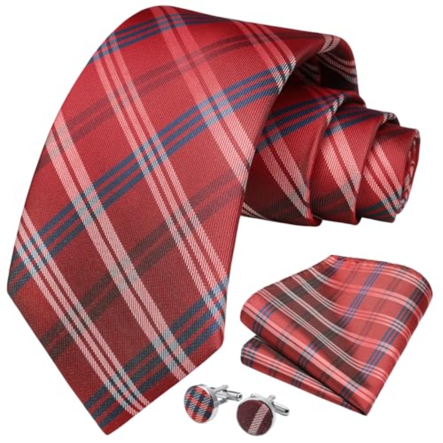 Mens Ties Set Stripe Plaid Tie - Silk Tie Striped avaliação e preço