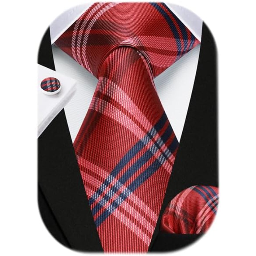 Mens Ties Set Stripe Plaid Tie - Silk Tie Striped avaliação e preço