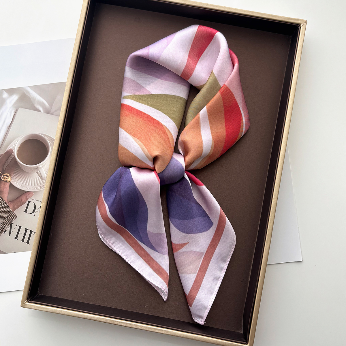 Design Print Women Silk Imitat - Scarf Silk Square avaliação e preço