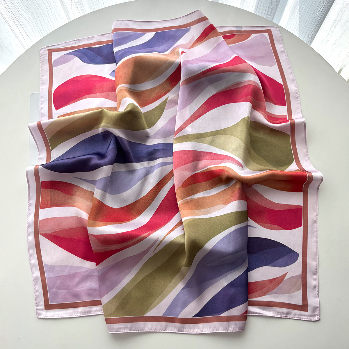 Design Print Women Silk Imitat - Scarf Silk Square avaliação e preço