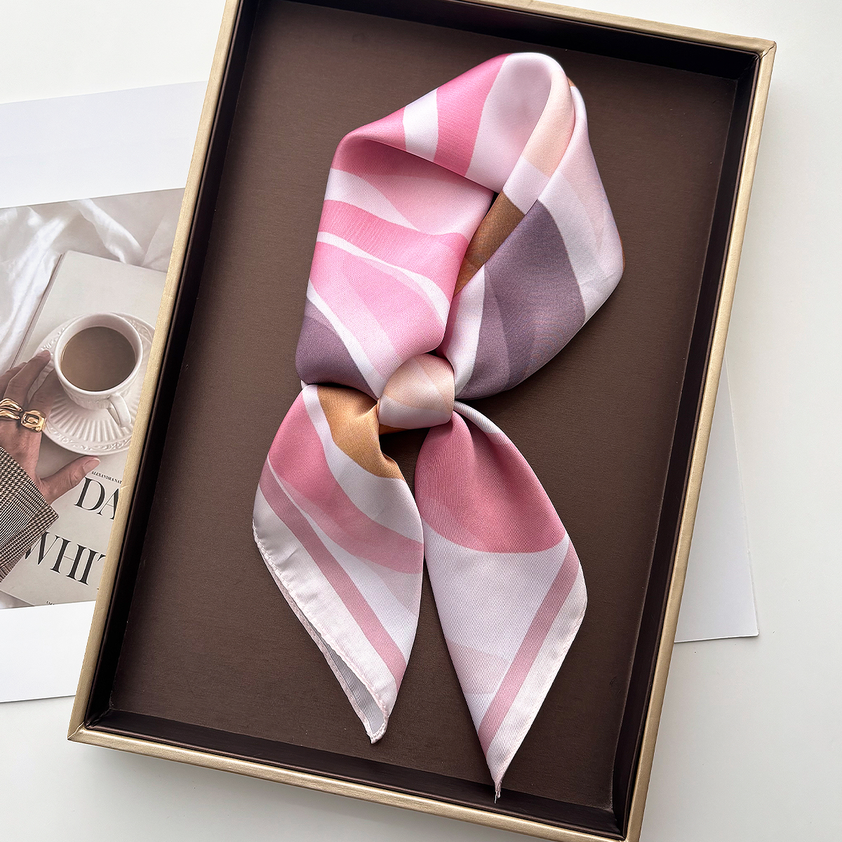 Design Print Women Silk Imitat - Scarf Silk Square avaliação e preço