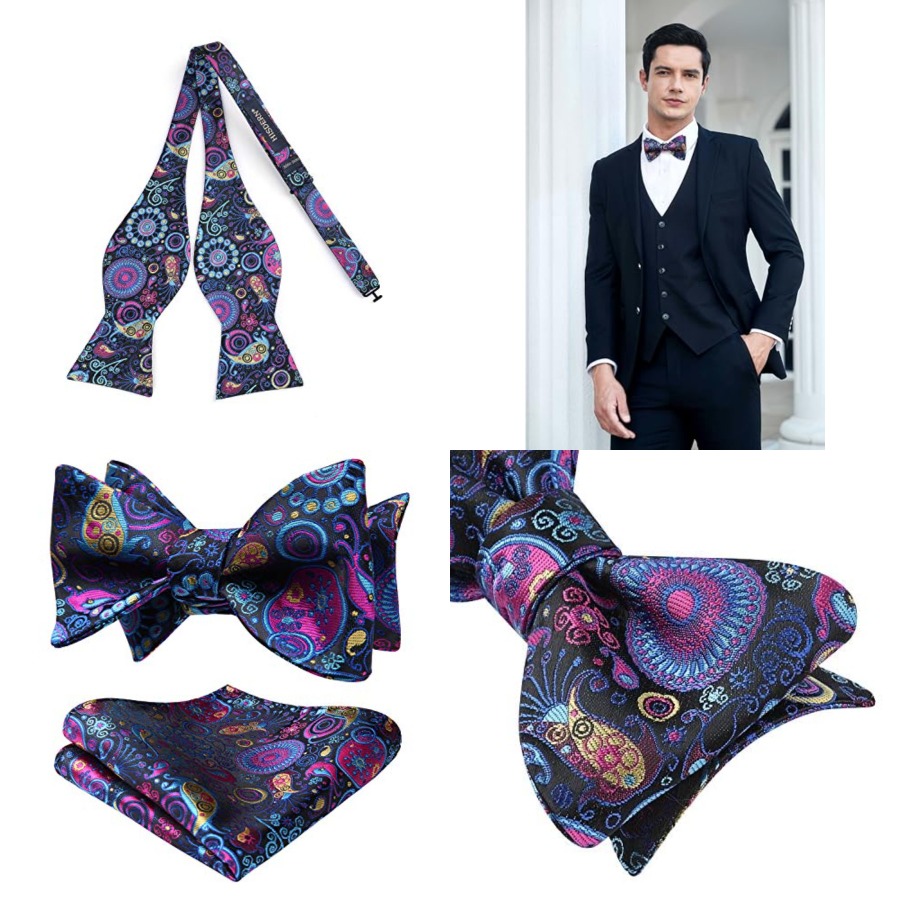 Bow Ties for Men Floral Bowtie - Pocket Square Set avaliação e preço
