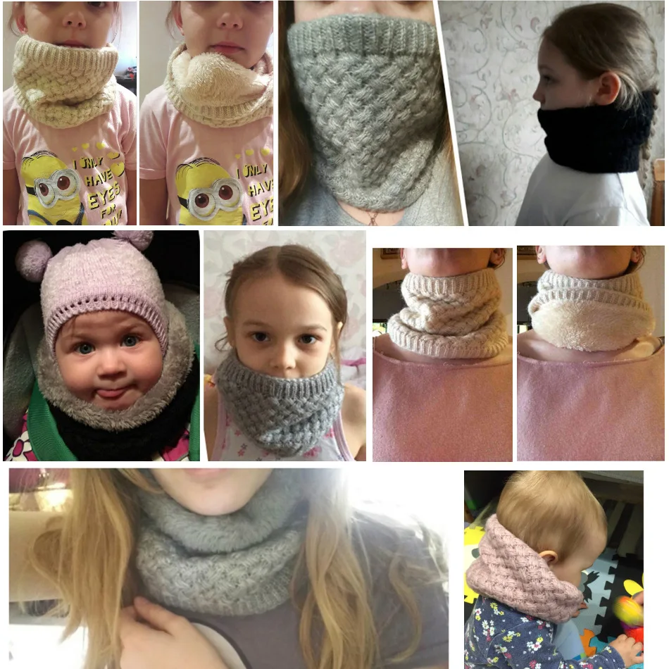 Kids Girls/Boys Winter Knitted - Infinity Scarf Knit avaliação e preço