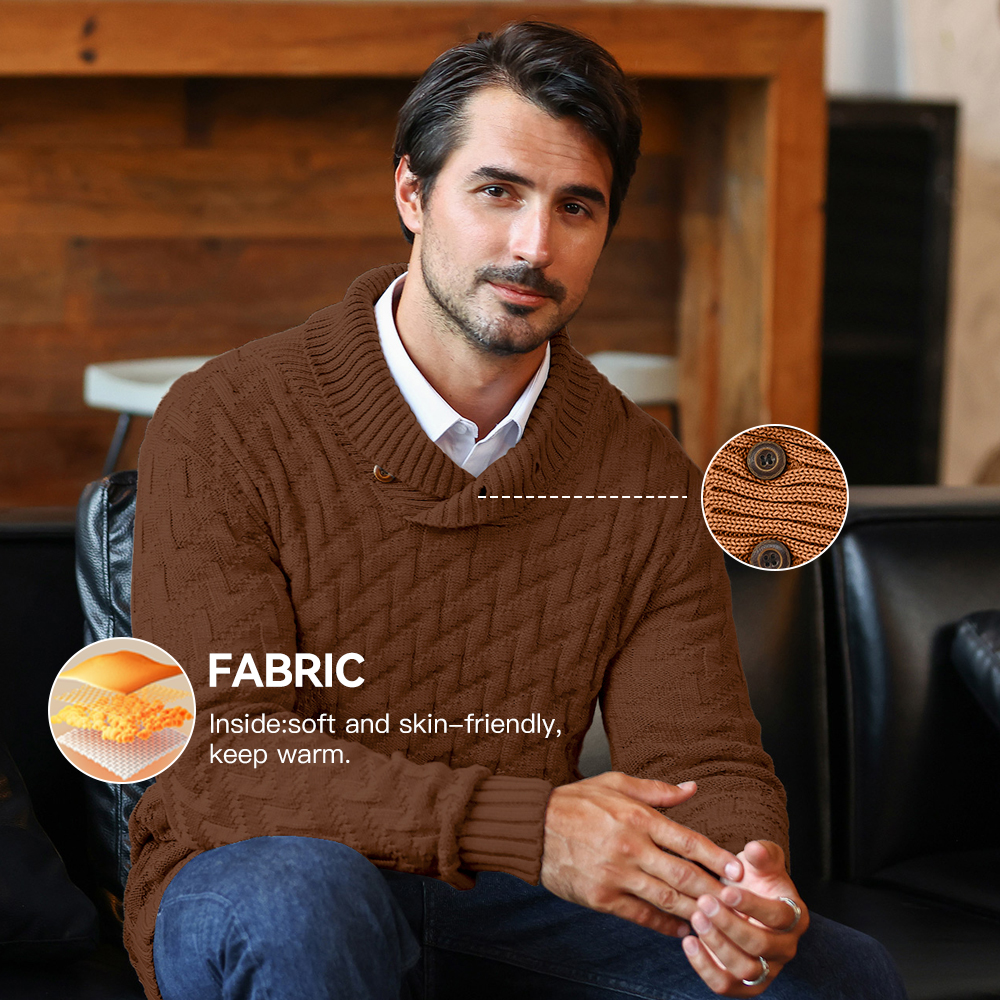Men's Sweater Spring Shawl Col - Muffler Men Wool avaliação e preço