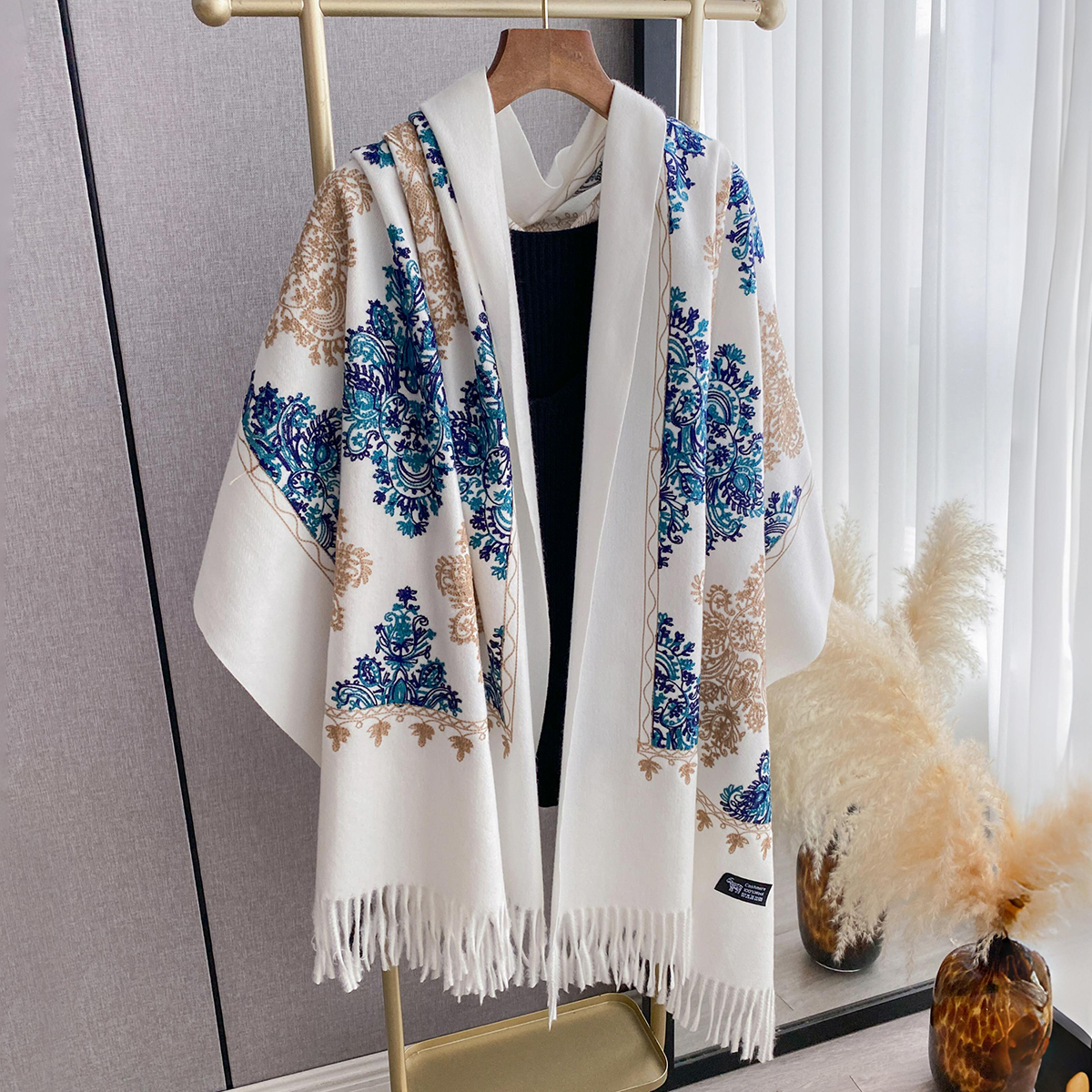 Women Fashion Winter Warm Cash - Woven Scarf Blanket avaliação e preço