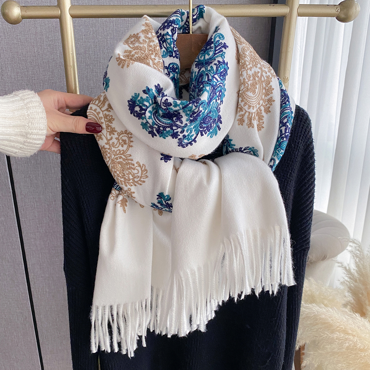 Women Fashion Winter Warm Cash - Woven Scarf Blanket avaliação e preço