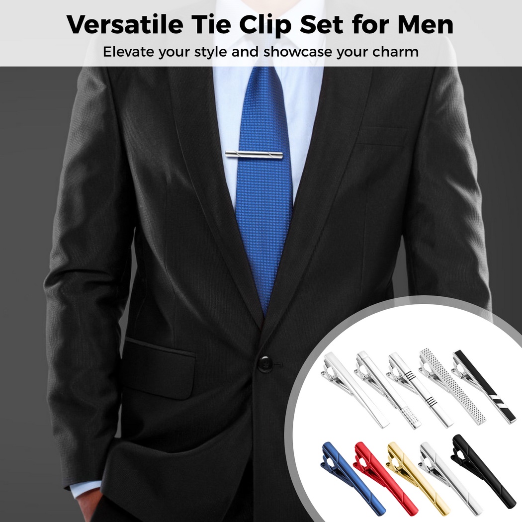 10Pcs Tie Clips Tie Clip Set F - Tie Bar Set Gift avaliação e preço
