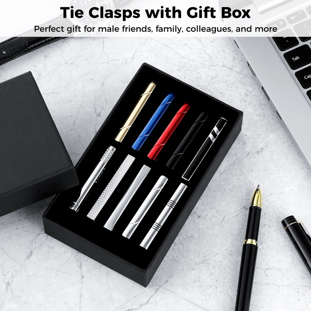 10Pcs Tie Clips Tie Clip Set F - Tie Bar Set Gift avaliação e preço