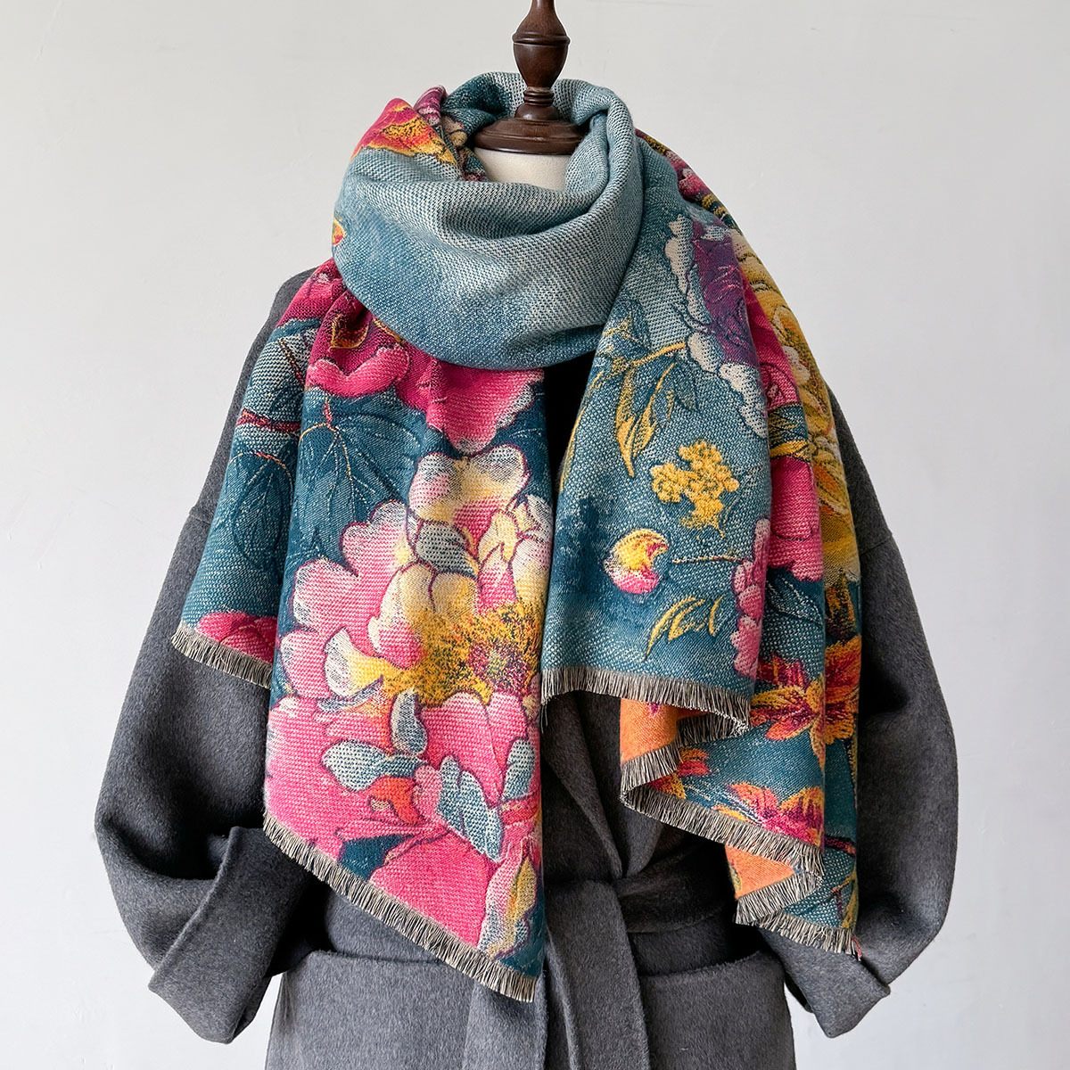 Warm Cashmere Scarf Women Shaw - Woven Scarf Blanket avaliação e preço