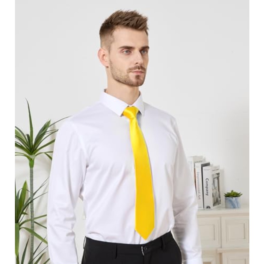 Men's Tie Set Solid Pure Color - Pocket Square Set avaliação e preço