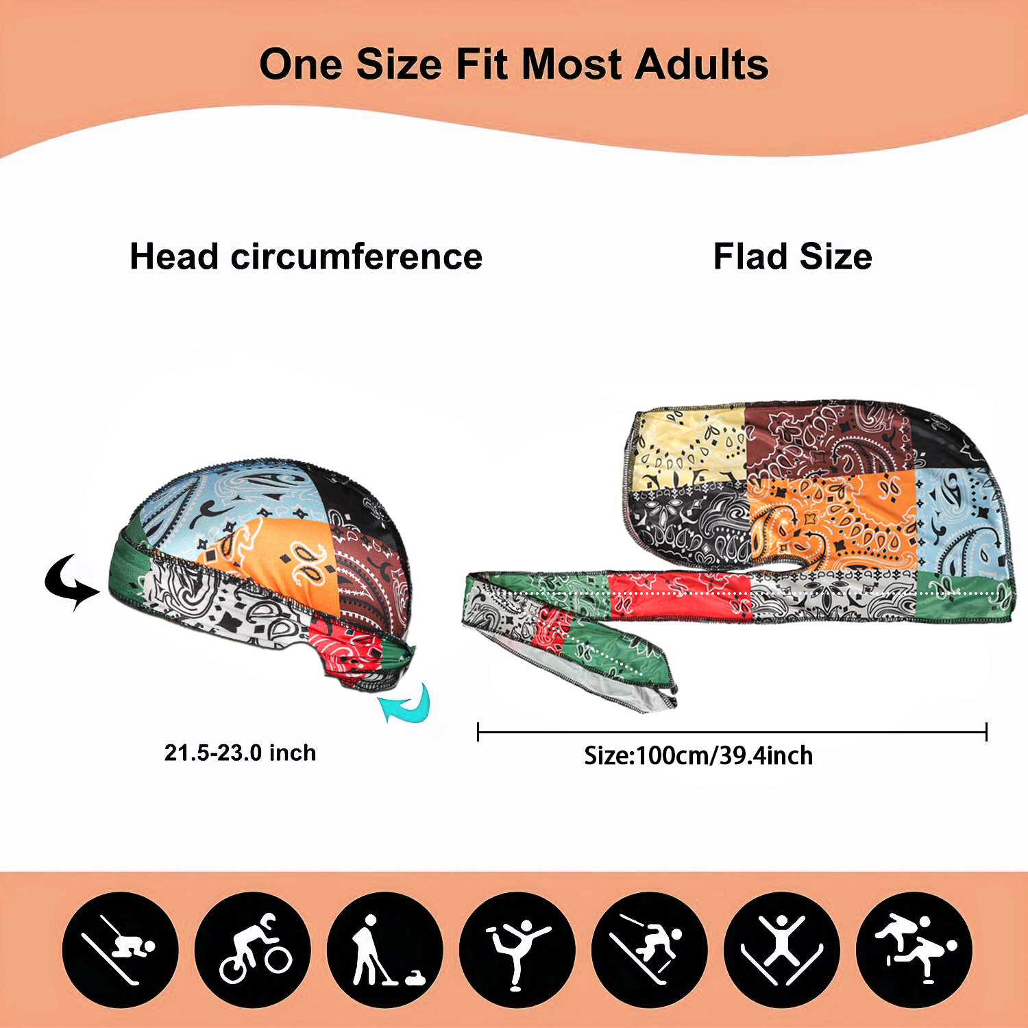 Paisley Printing Silky Durags  - Bandana Doo Rag avaliação e preço