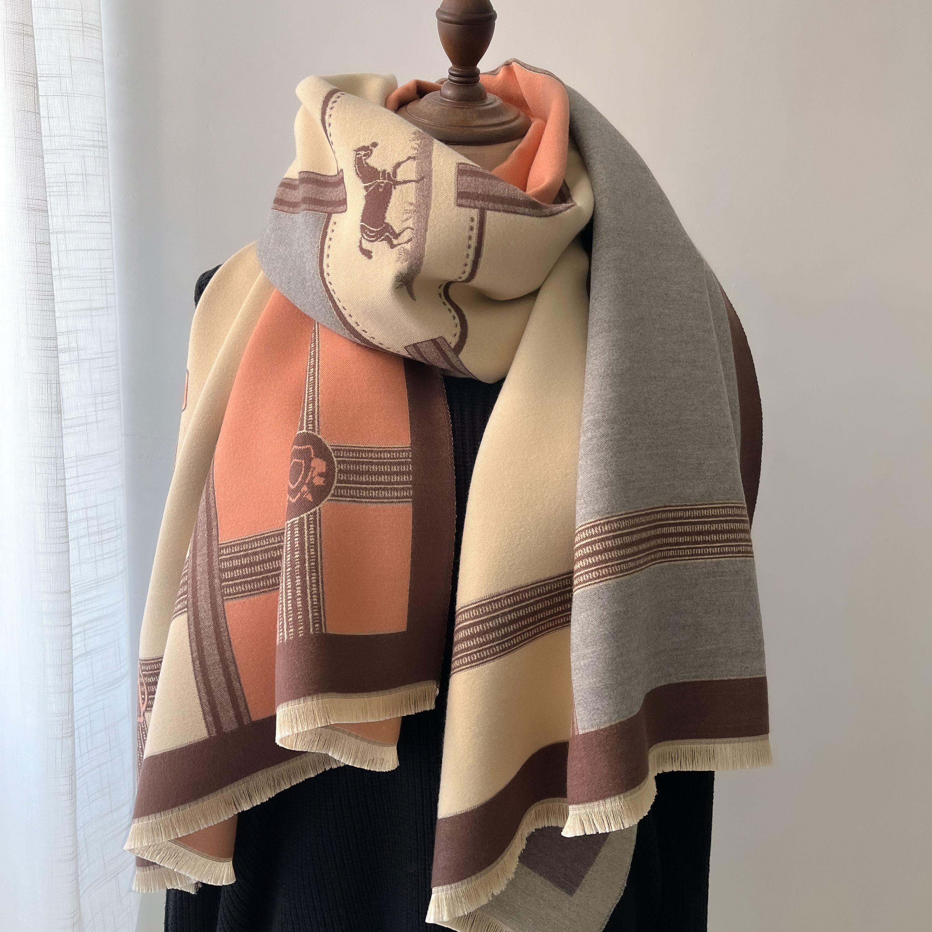 Winter Cashmere Scarf Women Lu - Woven Scarf Blanket avaliação e preço