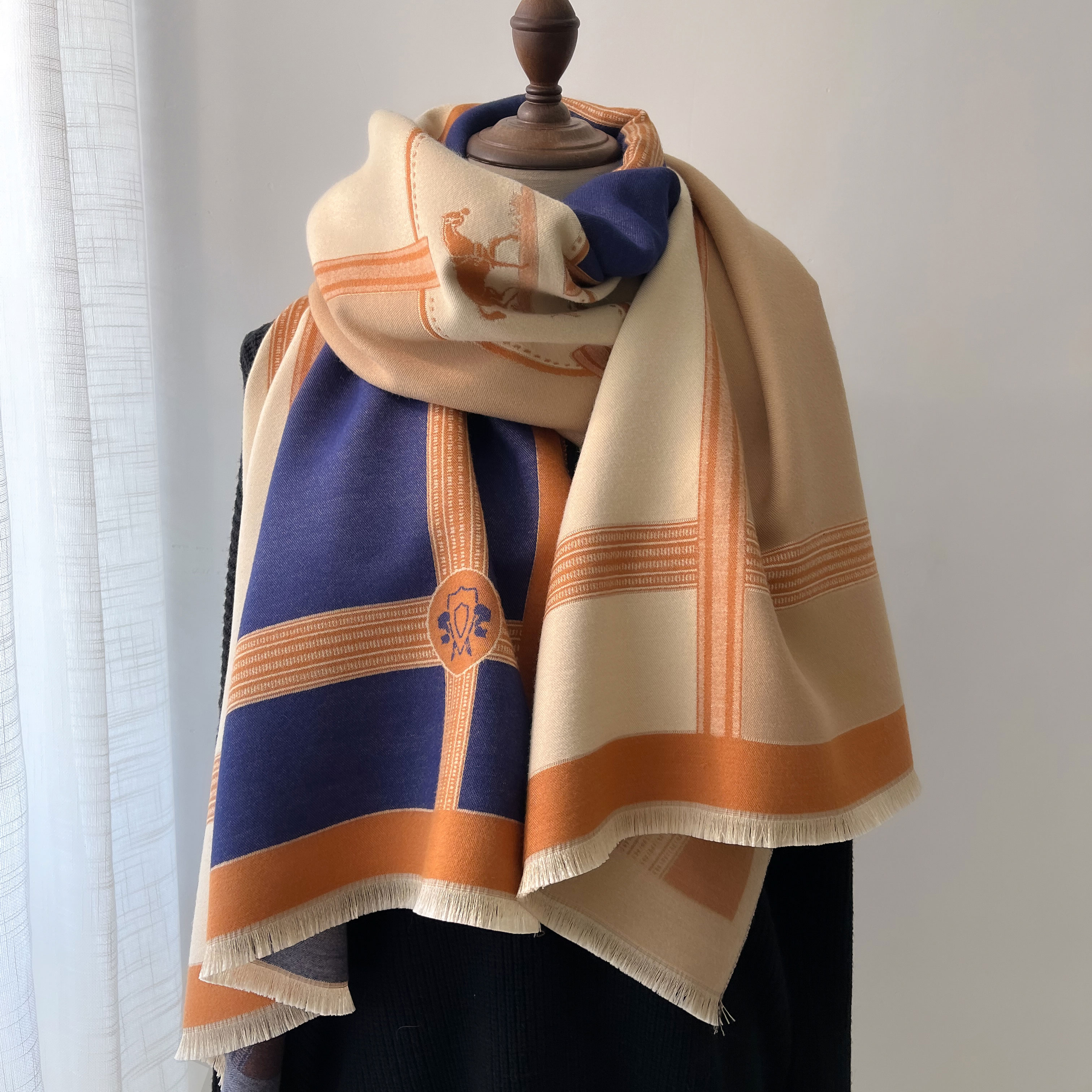 Winter Cashmere Scarf Women Lu - Woven Scarf Blanket avaliação e preço