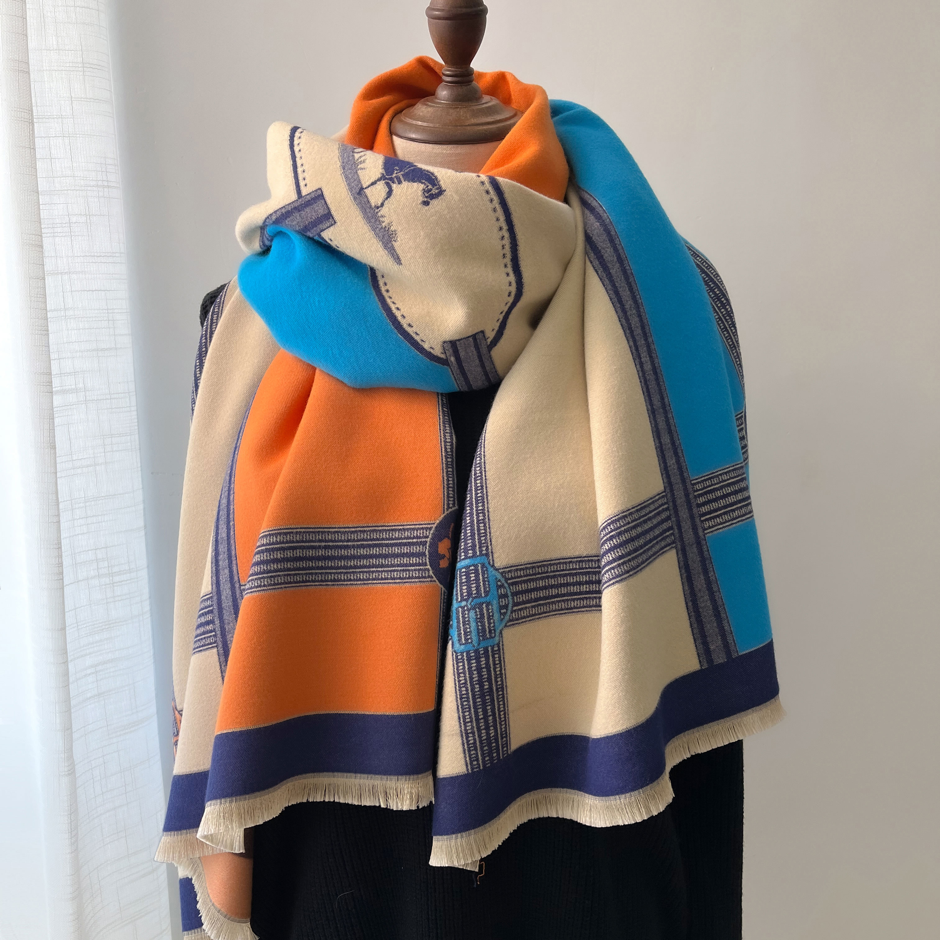Winter Cashmere Scarf Women Lu - Woven Scarf Blanket avaliação e preço