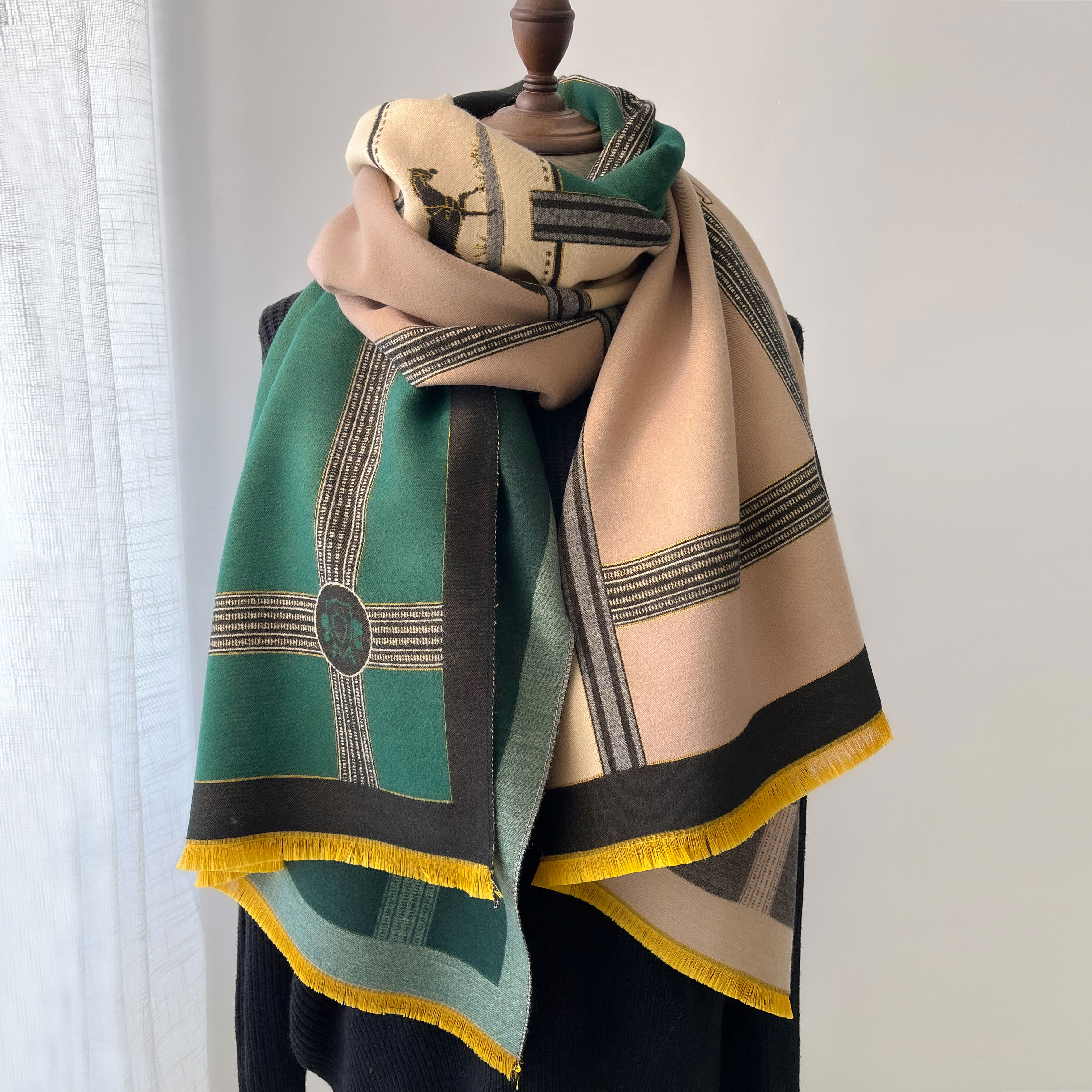 Winter Cashmere Scarf Women Lu - Woven Scarf Blanket avaliação e preço